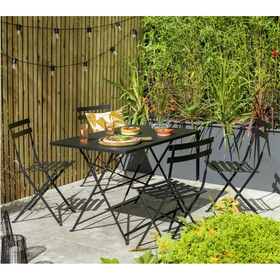 black metal folding garden chairs