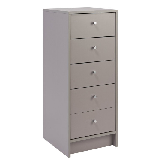 Malibu 5 Drawer Tallboy - Grey ( B Grade 14835 )