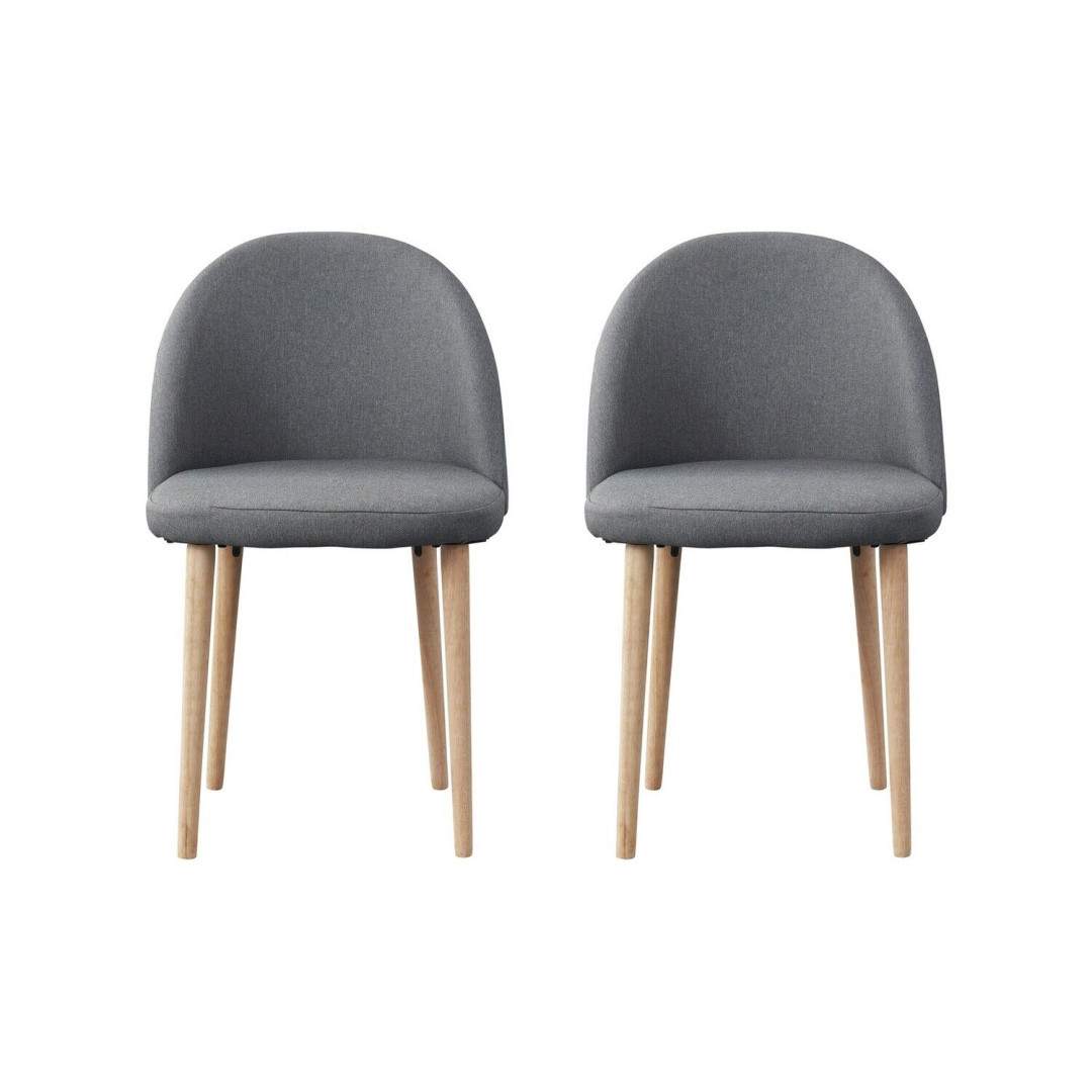 Imogen Pair of Fabric Dining Chairs - Grey