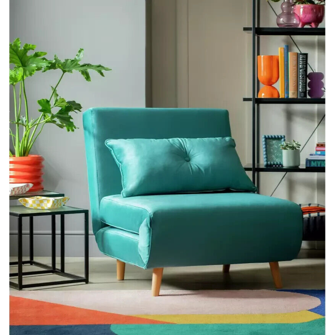 Habitat Roma Single Compact Fabric Chairbed Grey Small Sofa