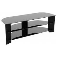 AVF Corner TV Stand With Storage in Black - Up to 65 Inch TV Unit Glass - 130cm