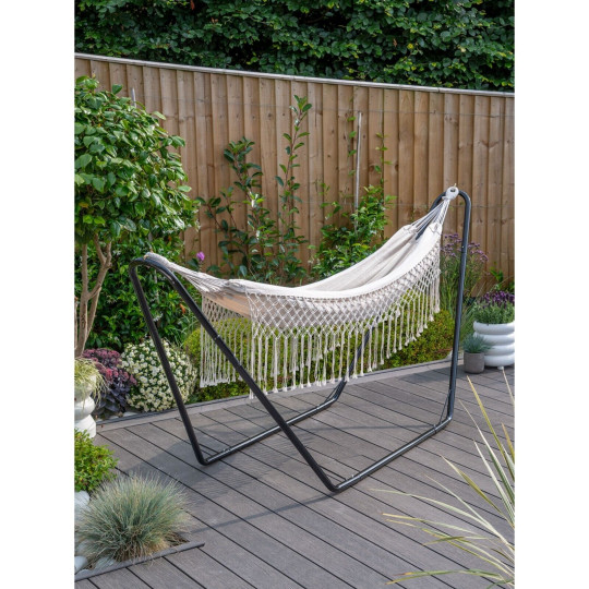 Black Boho Hammock With Stand