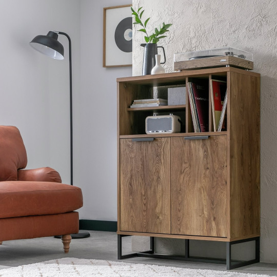 Nomad 2 Door Vinyl Cabinet - Oak