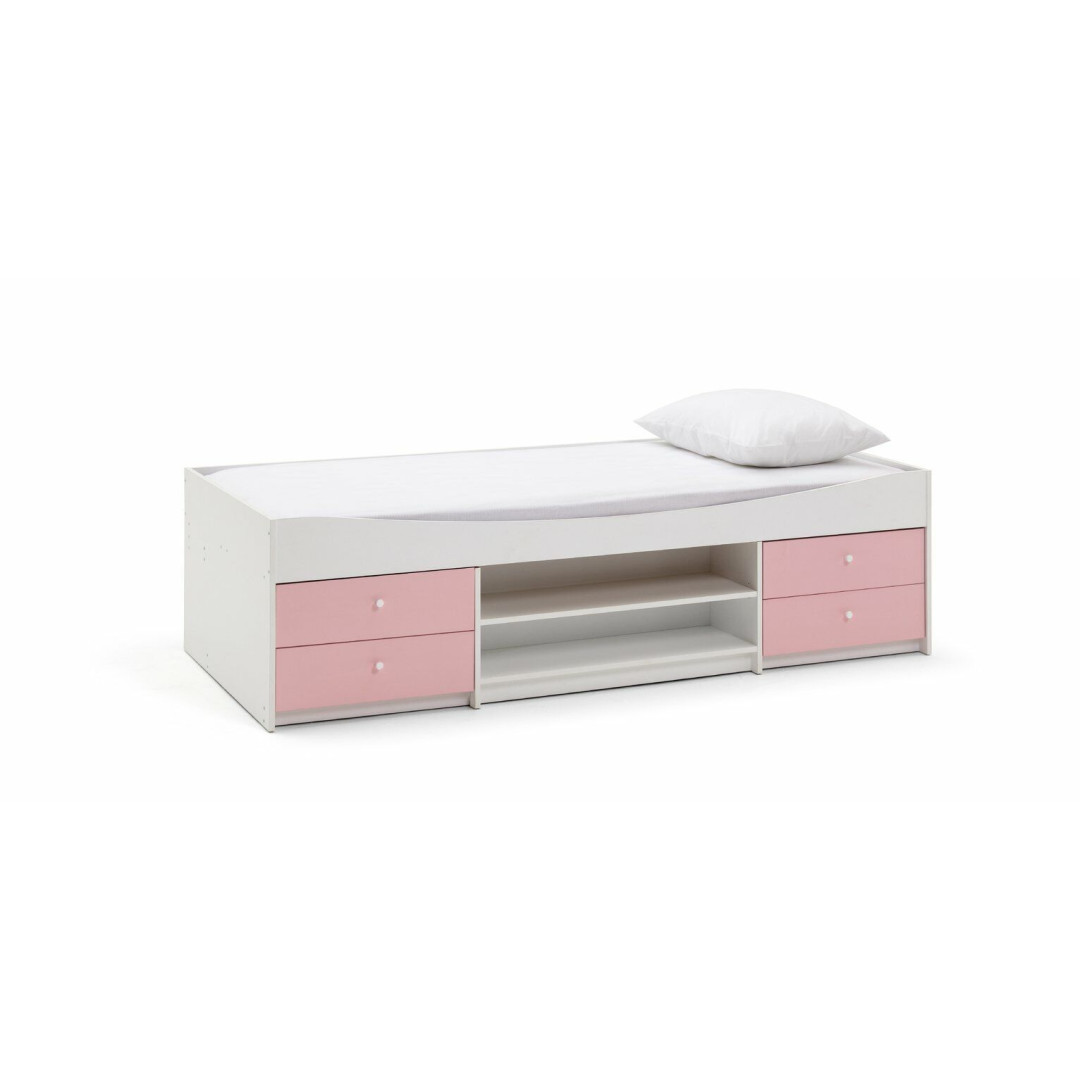 Malibu Kids Cabin Bed Frame - Pink & White