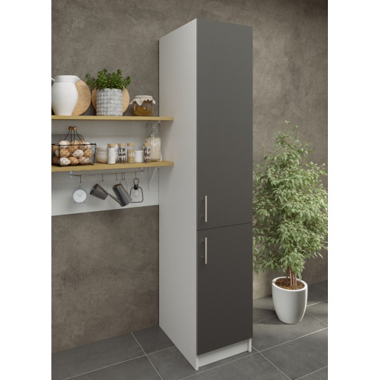 Kitchen Base Tall Ladder Unit 400mm With Doors 40cm - Dark Grey Matt