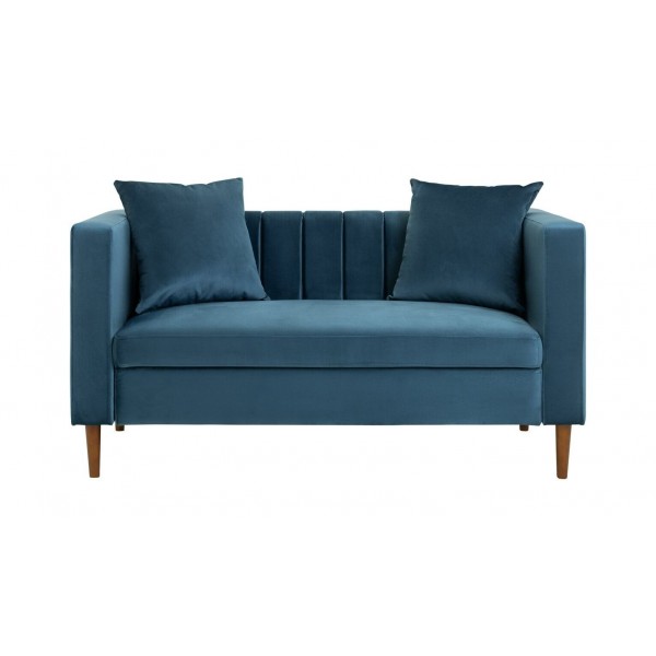 Everly Velvet 2 Seater Sofa - Blue