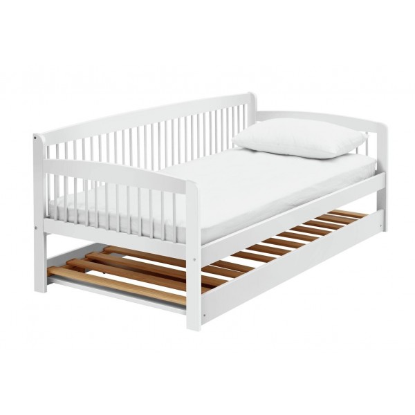 Andover Wooden Day Bed and Trundle - White
