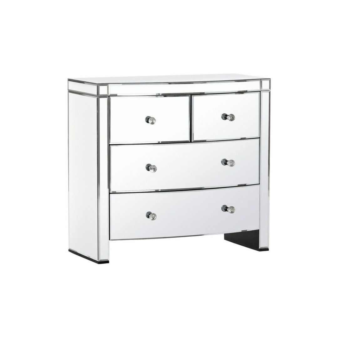 Canzano 4 Drawer Mirrored Chest of Drawers