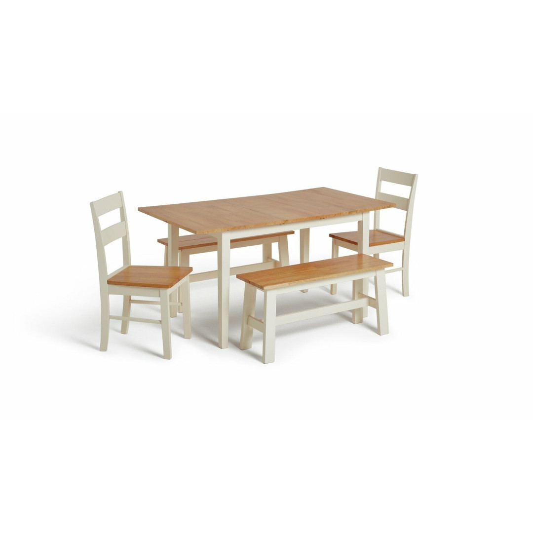 Chicago Extending Table, 2 Benches & 2 Chairs