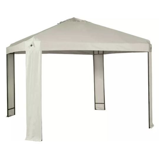 Home 3m x 3m Garden Gazebo - Cream | Outdoor Patio Sun Shade Shelter Canopy