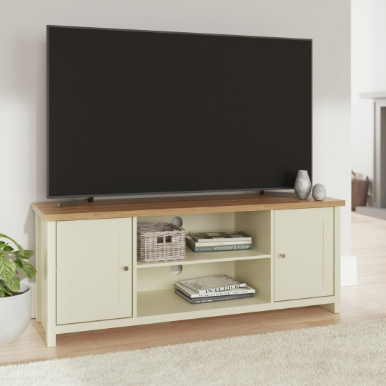 GFW Lancaster 2 Door TV Unit - Cream | 2 door TV unit