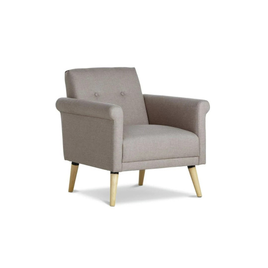 Evie Fabric Armchair in a Box - Natural | Compact Fabric Armchair