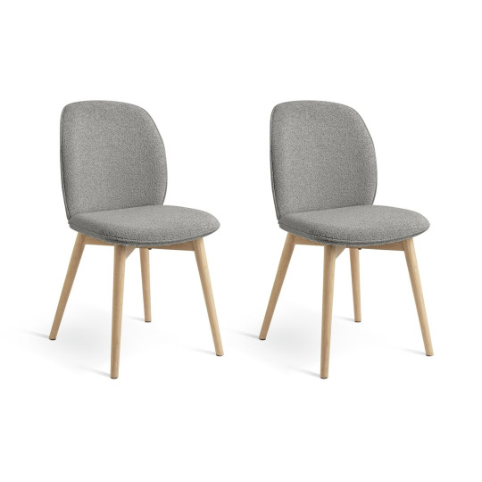 Laurel Pair of Fabric Dining Chairs - Grey | Modern Upholstered Kitchen