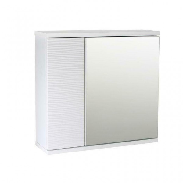 Jesse White Ripple Bathroom Mirrored Cabinet