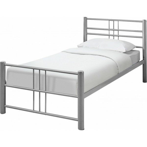 Atlas Single Metal Bed Frame - Silver