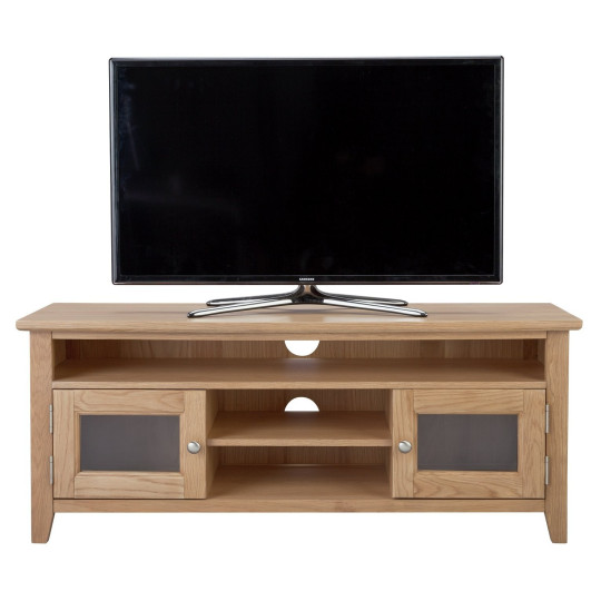 Home Islington 2 Door Oak TV Unit - Natural | Organized Media Space