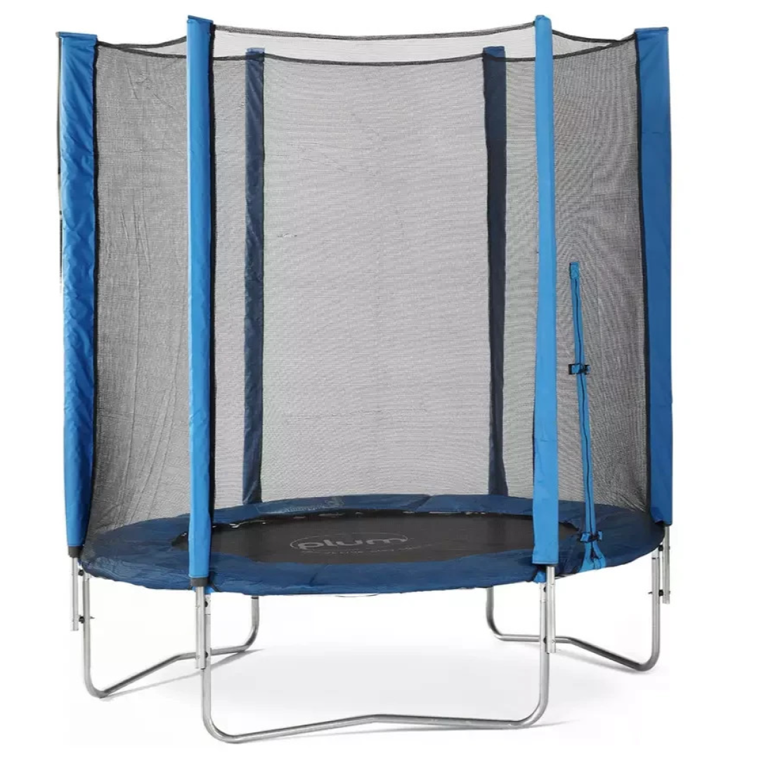 Plum Junior 6ft Trampoline with Enclosure Blue | Kids Garden Trampoline Outdoor Plum Junior 6ft Trampoline with Enclosure Blue | Kids Garden Trampoline Outdoor