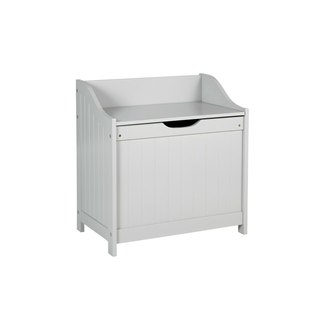 Home 60 Litre Monks Bench Style Laundry Box - Grey