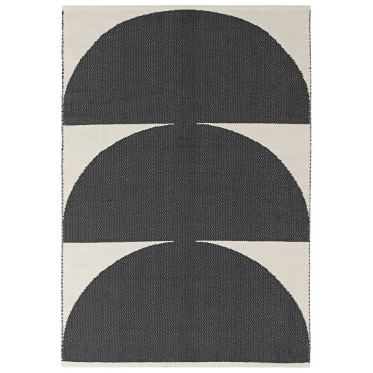 Habitat Half Moon Black & White Cotton Flatweave Rug