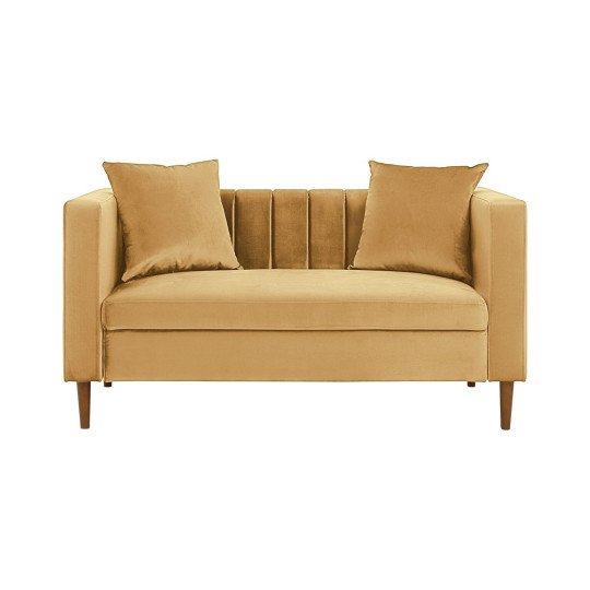 Home Everly Velvet 2 Seater Sofa - Camel