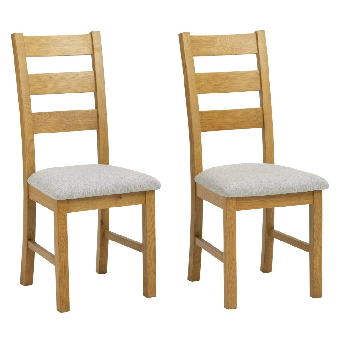 Ashwell Pair of 2 Oak Dining Chairs - Natural | Comfortable Mealtime Experience Ashwell Pair of 2 Oak Dining Chairs - Natural | Comfortable Mealtime Experience