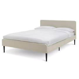 Kristopher Small Double Fabric Bed Frame - Cream Kristopher Small Double Fabric Bed Frame - Cream