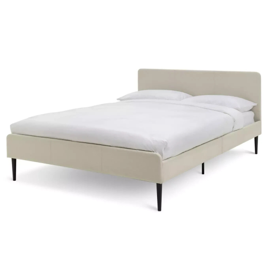 Kristopher Small Double Fabric Bed Frame - Cream