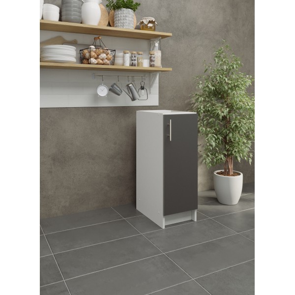 Kitchen Base Unit 300mm Storage Cabinet & Doors 30cm Dark Grey Matt (No Worktop)