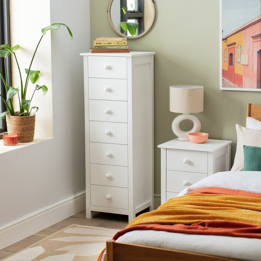 Scandinavia Drawer Tallboy White