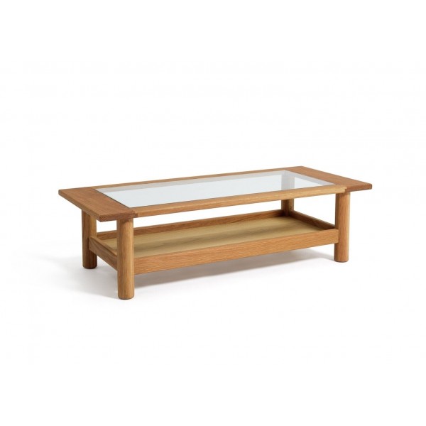 Oak and Glass Coffee Table - Natural