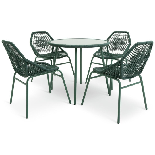 Hector 4 Seater Rattan Effect Patio Set - Green