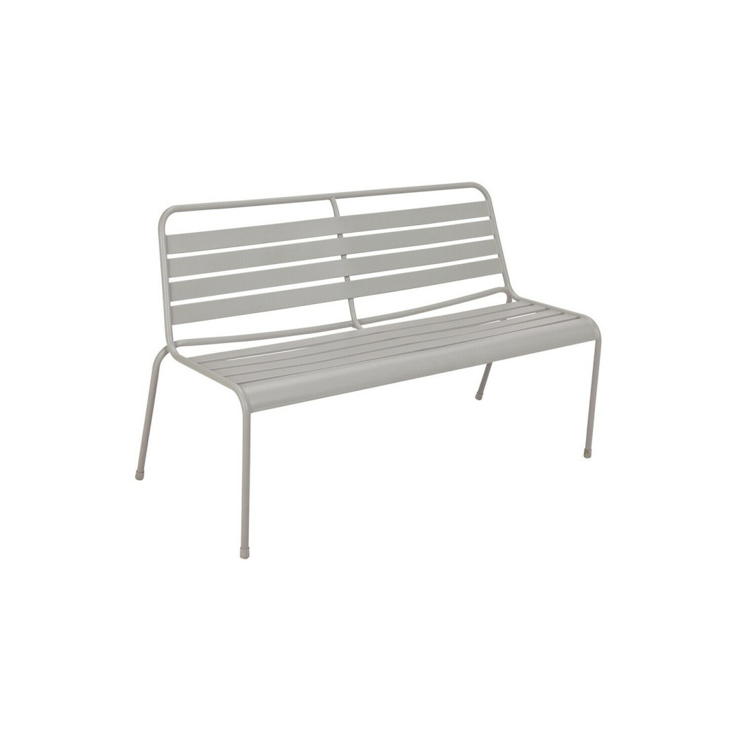 Home Metal 2 Seater Garden Bench - Grey