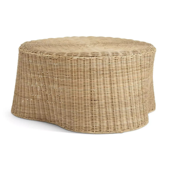 Habitat 60 Kaya Coffee Table - Natural | Rattan Round Table, Boho Living Room