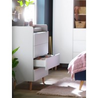  Skandi 4 Drawer Chest with Shelf - White Two Tone 