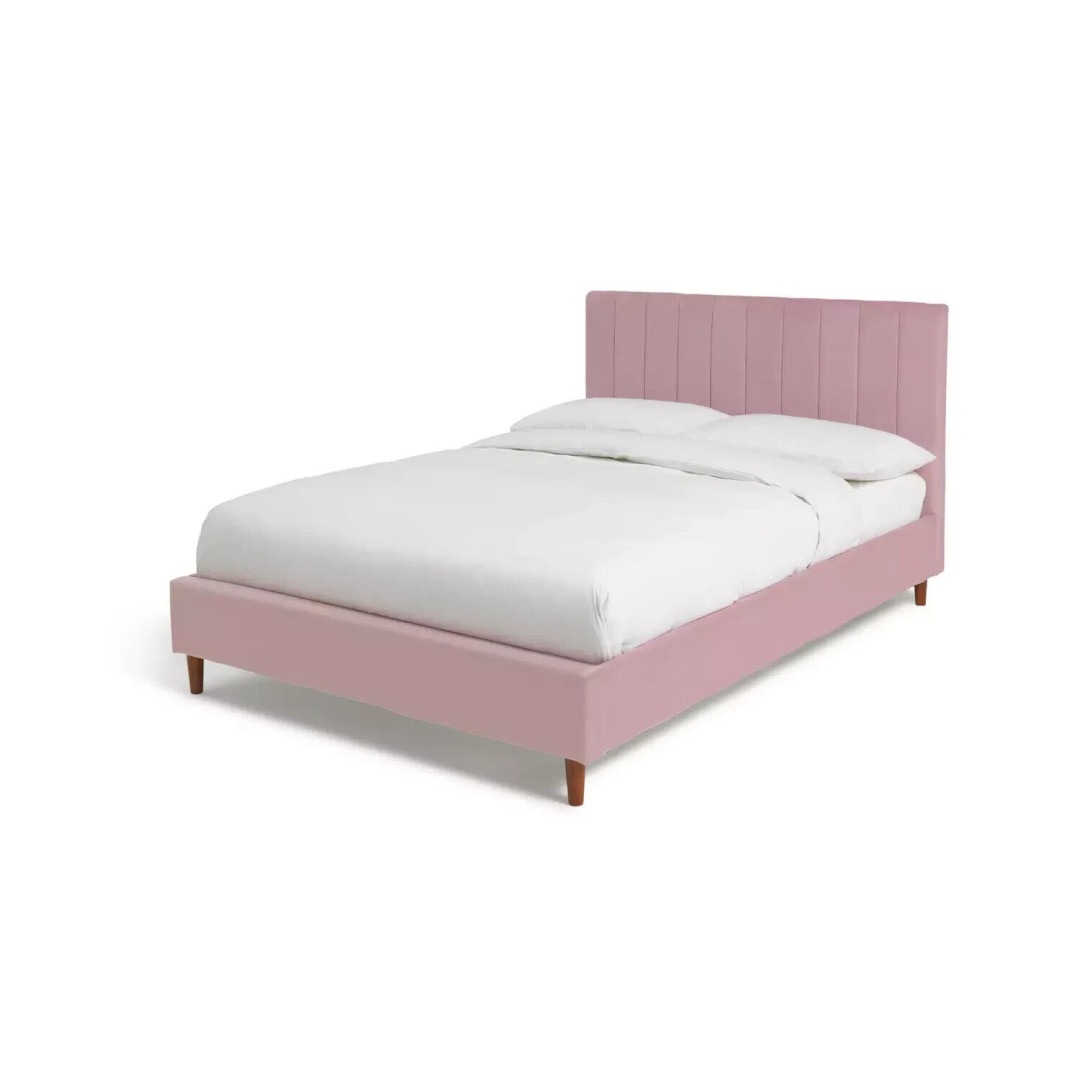 Pandora Double Velvet Bed Frame - Blush Pink