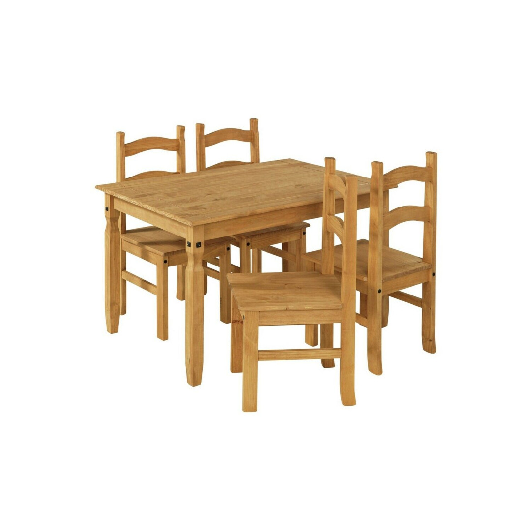 Home San Diego Solid Wood Dining Table & 4 Chairs