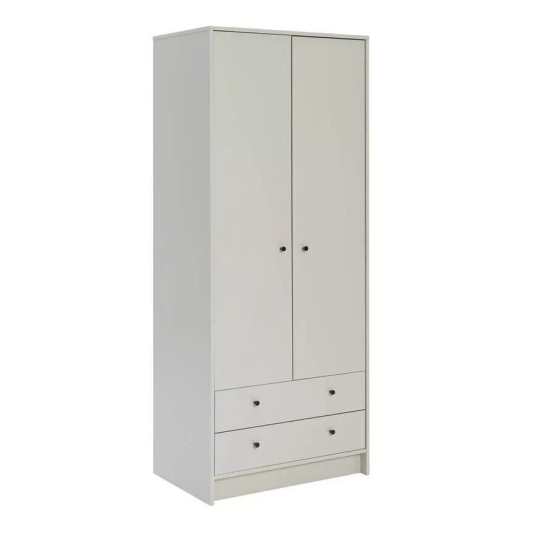 Malibu 2 Door 2 Drawer Wardrobe - Soft Grey