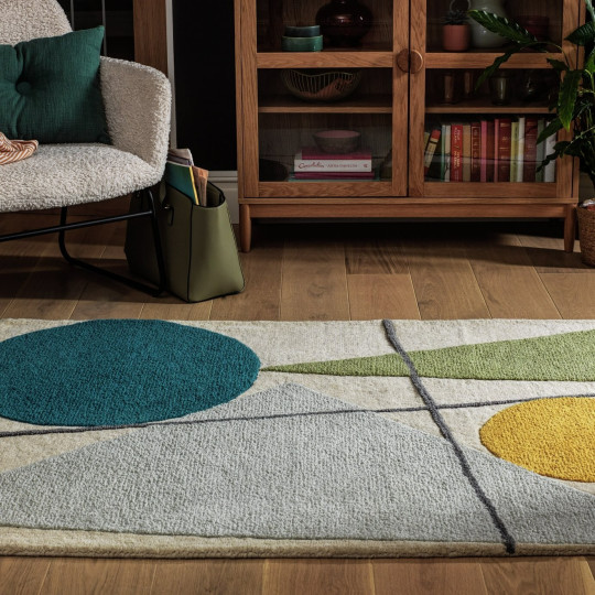 Forma Geometric Wool Flatweave Rug - 170x120cm