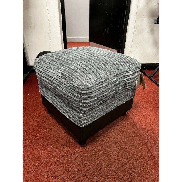 Harry Fabric Storage Footstool - Charcoal