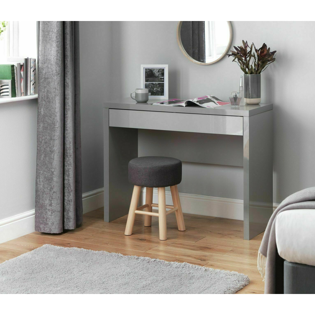 Home Jenson Hollowcore Dressing Table Desk -Grey Gloss