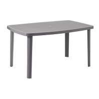 6 Seater Rectangular Plastic Garden Table - Grey
