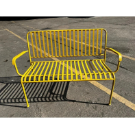 Indu 3 Seater Metal Garden Bench Outdoor - Yellow