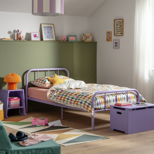 Charlie Single Metal Bed Frame - Lilac