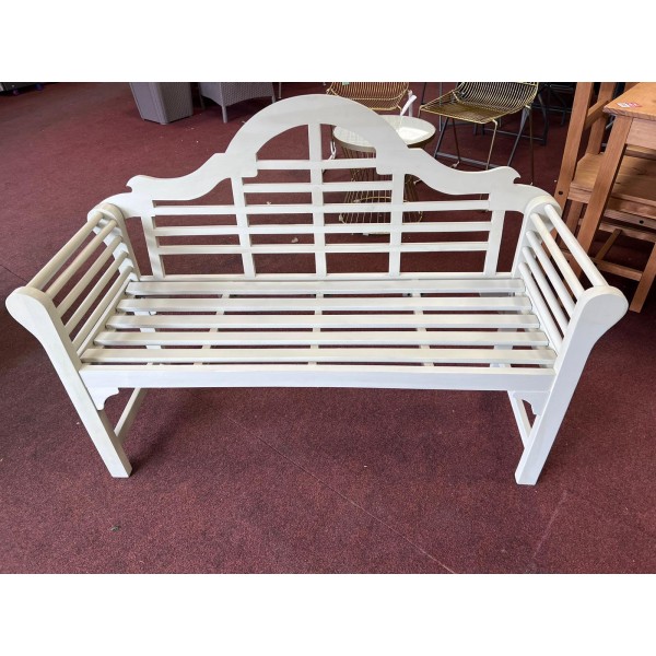 Lutyens Style Hardwood Garden Bench - White