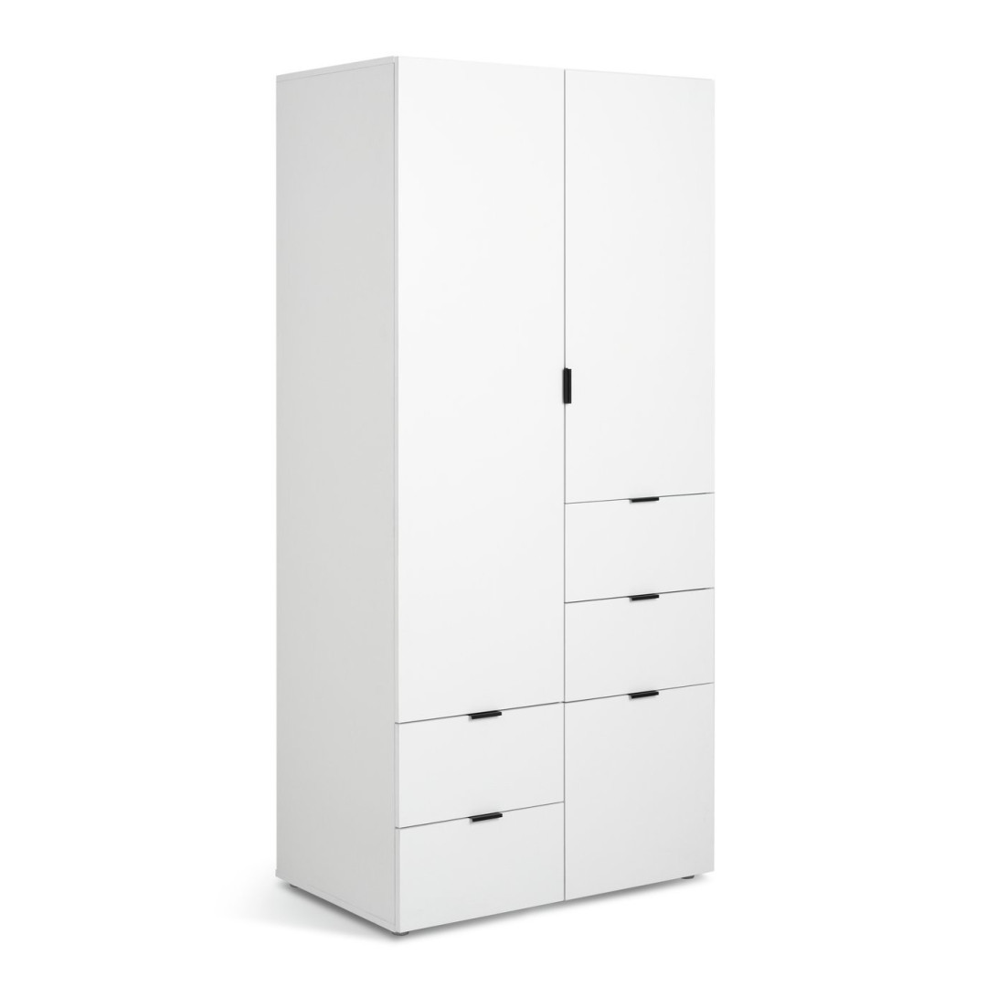Zeke 2 Door Wardrobe - White | Bright Minimalist Styling Zeke 2 Door Wardrobe - White | Bright Minimalist Styling