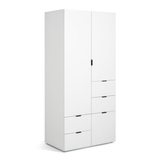 Zeke 2 Door Wardrobe - White | Bright Minimalist Styling