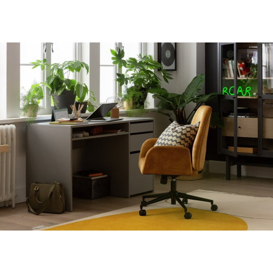 Home Pepper 2 Drawer Pedestal Office Desk - Grey