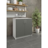 Kitchen Base Unit 800mm Storage Cabinet & Doors 80cm - Grey Matt (No Worktop)