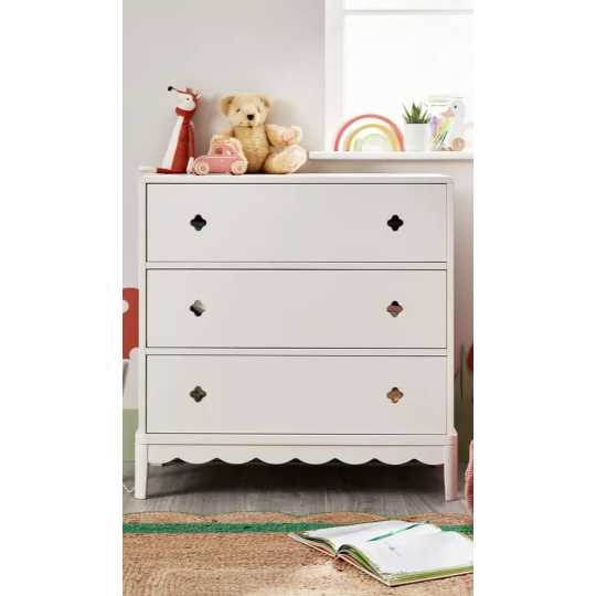 Kids Serena 3 Drawer Chest of Drawers - Ivory (B Grade)