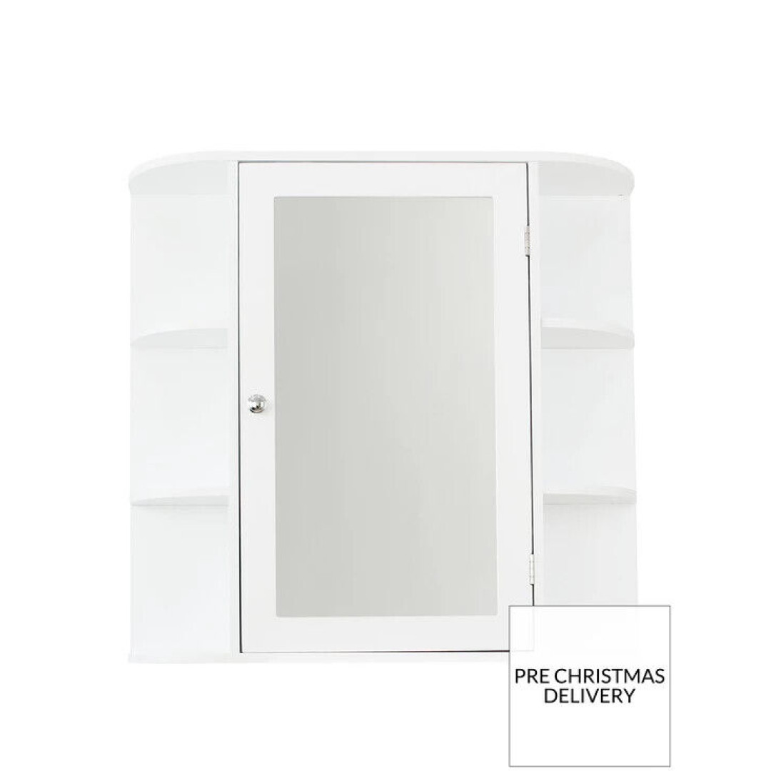 Lloyd Pascal Devonshire Mirrored Bathroom Wall Cabinet - White